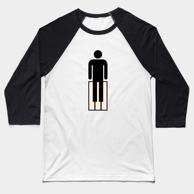 Piano Man Baseball T-Shirt by viktorhertz